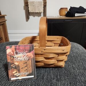 Longaberger Tan Woven Basket with Handle